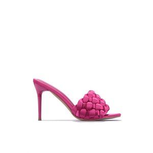 NEW CAPE ROBBIN MIELLA NOT SO OFFICIAL BRIADED STILETTO HEELED MULE-PINK Heels